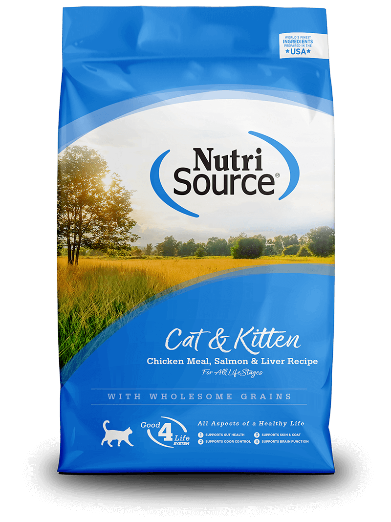 נוטרי סורס Nutri Source מזון יבש לחתול בוגר וגור עוף סלמון וכבד 5.4 ק"ג Nutri source - נוטרי סורס