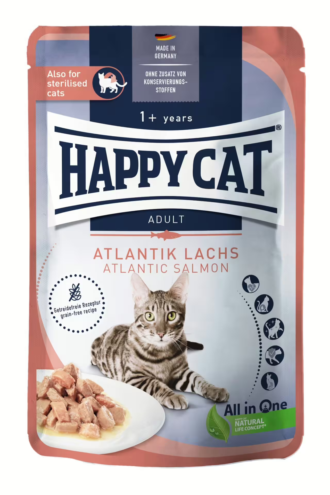 פאוץ' קולינרי סלמון אטלנטי 85 גרם | Happy Cat