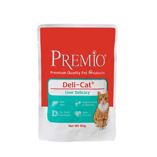 פאוץ' כבד ברוטב לחתולים בוגרים 85 גרם | Premio Deli-Cat Liver