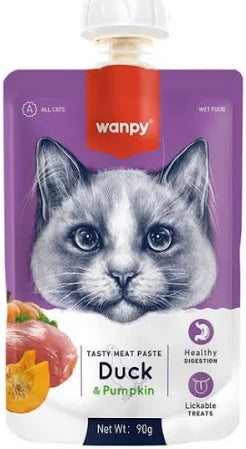 וואנפי Wanpy פאוץ' מוס ברווז ודלעת לחתול 90 גרם – Duck & Pumpkin Mousse