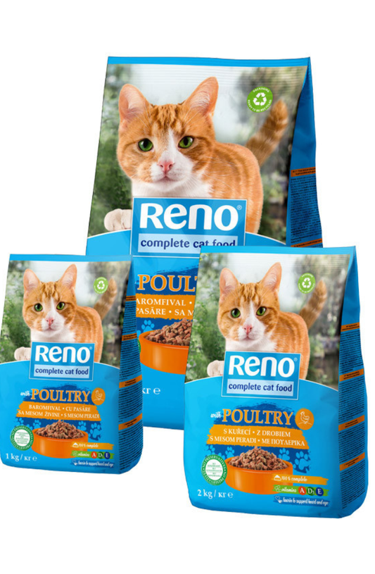 רינו מזון יבש לחתולים עם עוף 2 ק"ג | Reno