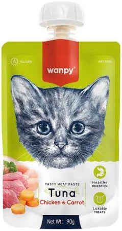 וואנפי Wanpy פאוץ' מוס לחתול טונה, עוף וגזר 90 גרם